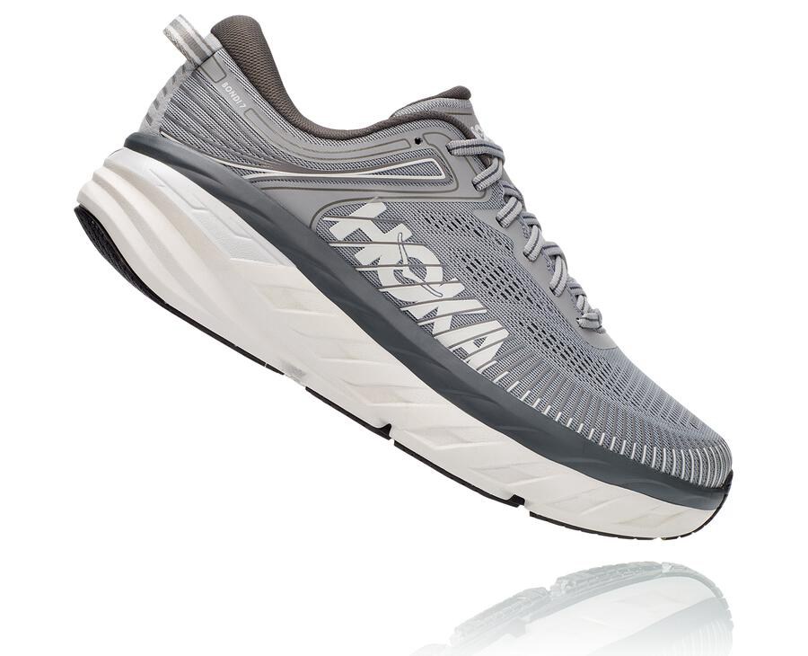 Chaussure Running Hoka One One Bondi 7 Homme - Grise - FGC-017598